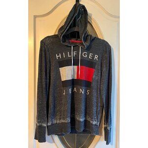Hilfiger Jeans dark gray long sleeve T-Shirt size medium with hood